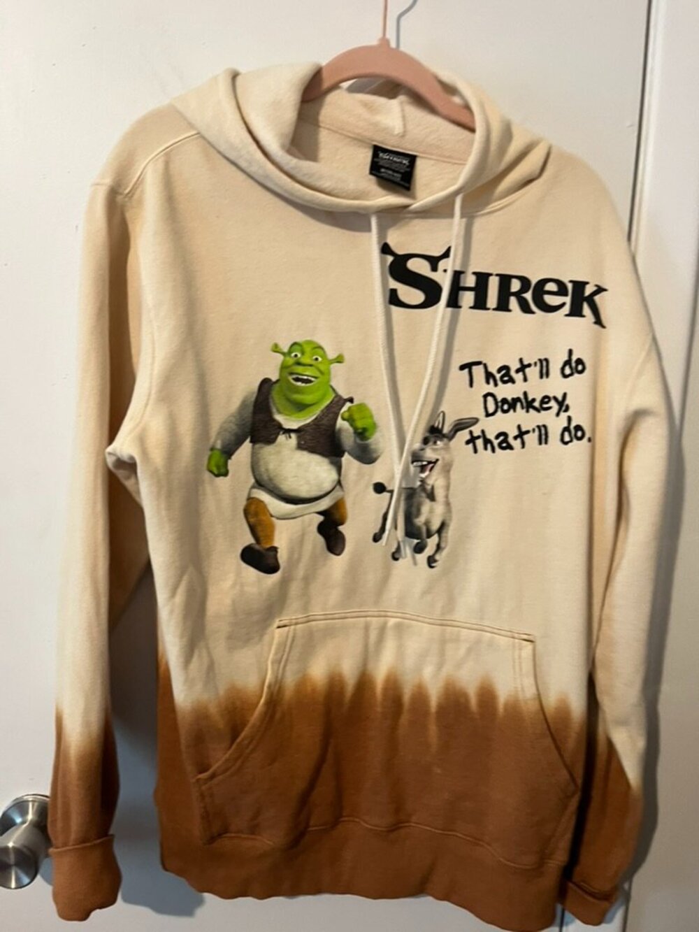 SHREK PULL OVER HOODED SWEATSHIRT OVERSIZE SZ M NWOT